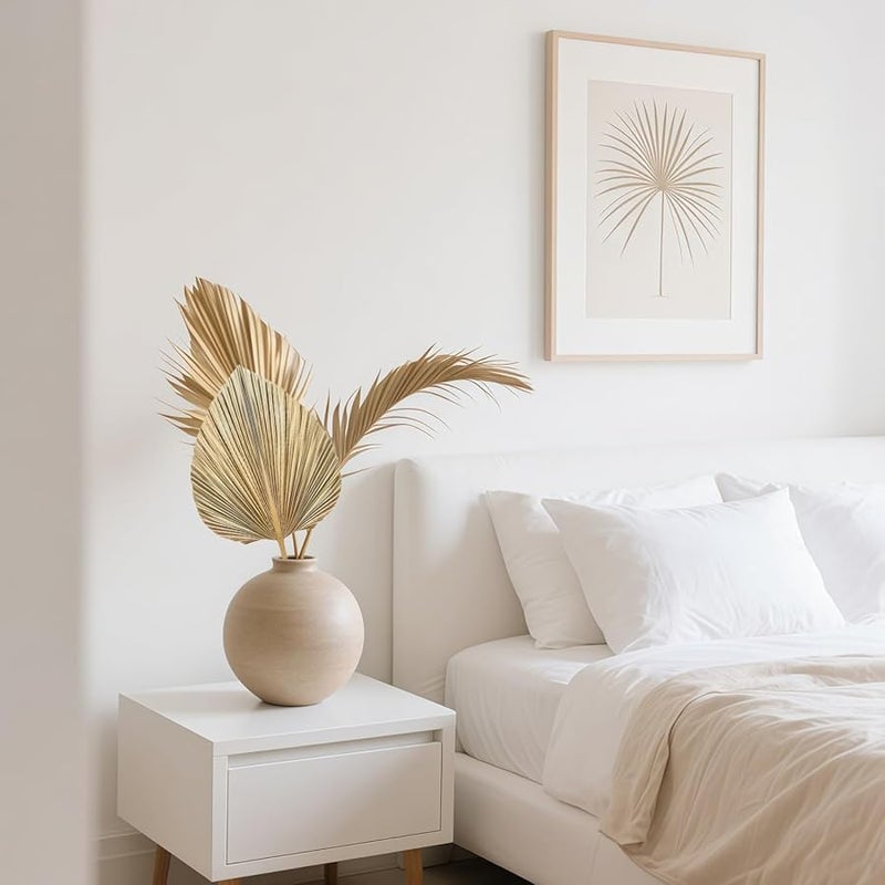 مجموعة مروحة أوراق النخيل المجففة الطبيعية من 5 قطع، ديكور منزلي على الطراز البوهيمي - Image 2